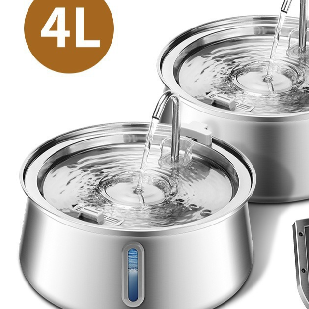 Stainless Steel Pet Water Dispenser with Visual Window